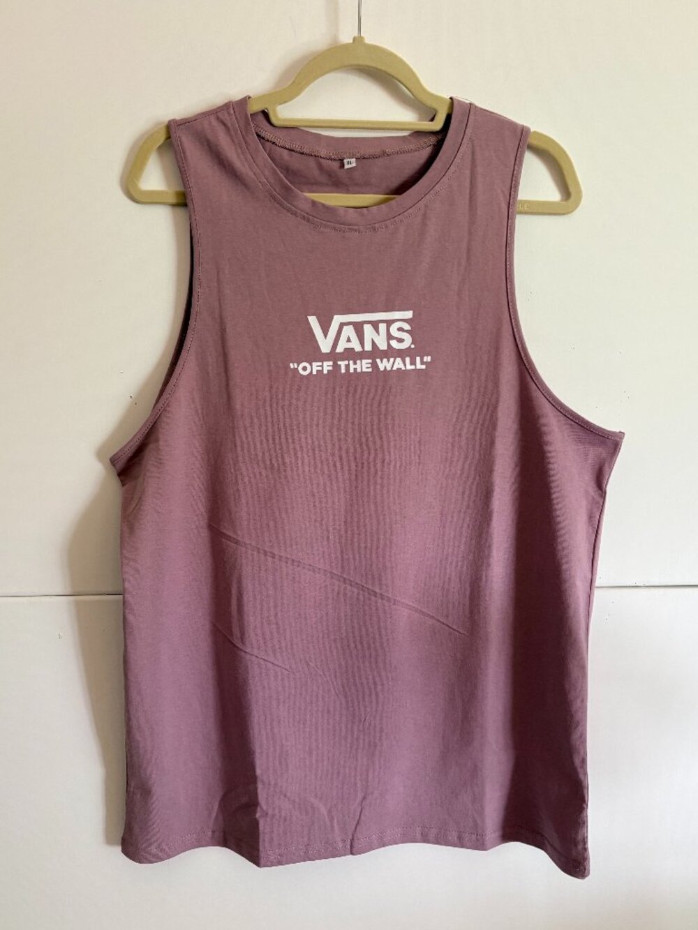 Van's Off the Wall Sleeveless Graphic Skull Plum Relax Loose Fit T-Shirt Size XL